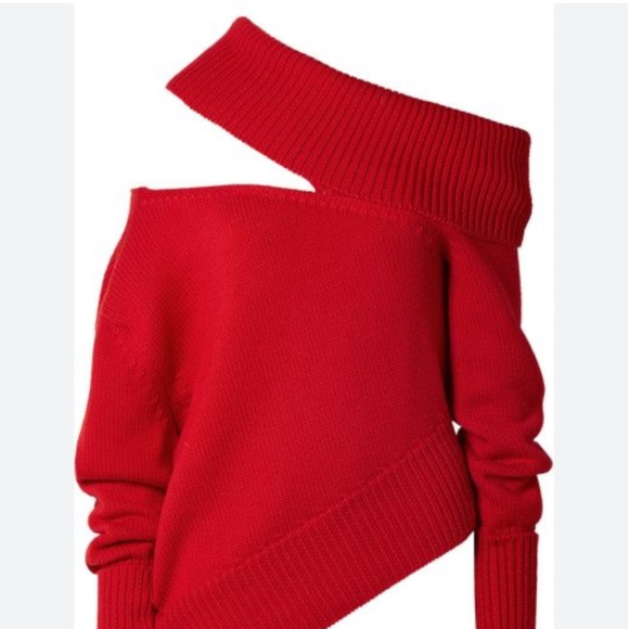 **LAST CALL** MONSE EUC Asymmetrical Cutout Sweater in Olive Green Size S - Picture 2 of 12